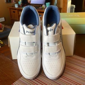 Propet Leather Walking Shoes w/Double Hook & Loop Closure